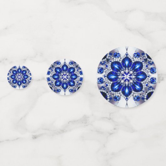 Tischkonfetti mit finnischen Farben Konfetti (Vorderseiten)