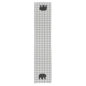 Tischläufer Grau Kariert & Bär (Vorderseite)