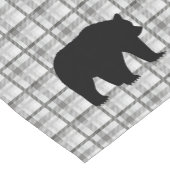 Tischläufer Grau Kariert & Bär (Ecke)