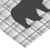 Tischläufer Grau Kariert & Bär (Ecke)