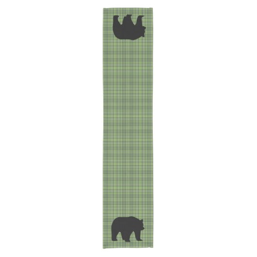 Tischläufer Grün Kariert & Bär (Vorderseite)