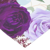 Tischläufer Lavendel Hibisken auf Weiß (Ecke)