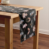 Tischläufer schwarz mit Naturdrucken (Beispiel)
