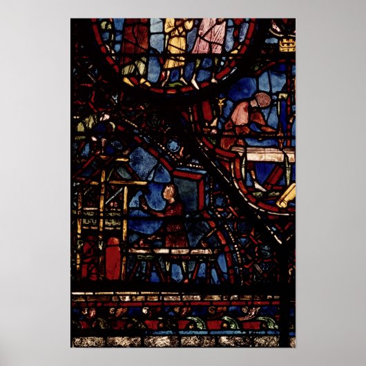 Tischler am Arbeitsplatz, vom Leben des Hl. Poster (Vorne)