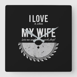 Tischler Funny Wood Working Geschenk Weihnachten Quadratische Wanduhr