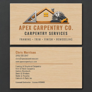 Tischler Holz Proficarpenter Visitenkarte