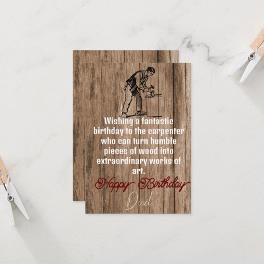 Tischler Karte (Vorderseite/Rückseite Beispiel)