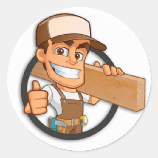 Tischler Runder Aufkleber (Vorderseite)