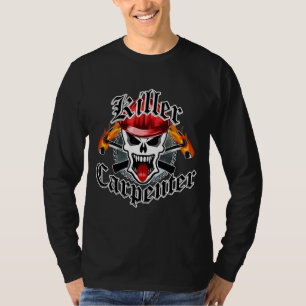 Tischler-Schädel mit rotem Schutzhelm T-Shirt
