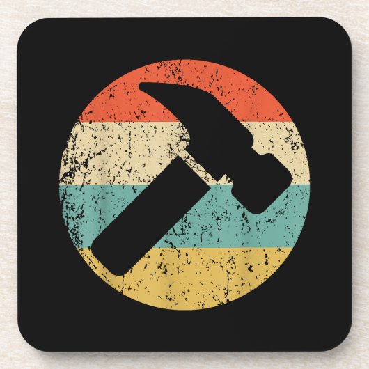 Tischler Vintage Retro Hammer Getränkeuntersetzer (Vorderseite)