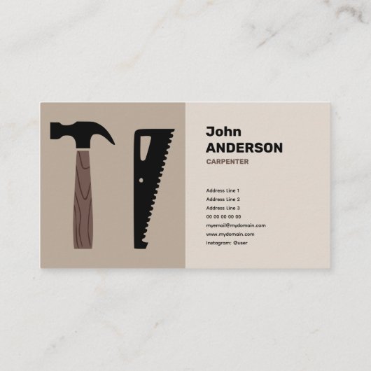 Tischler Visitenkarte (Rückseite)