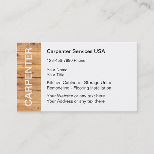 Tischler-Visitenkarten Visitenkarte (Vorderseite)