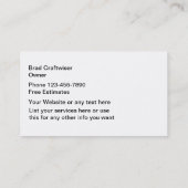 Tischler-Visitenkarten Visitenkarte (Rückseite)