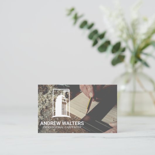 Tischler zur Messung eines Holzschnitts | Bau Visitenkarte (Stehend Vorderseite)