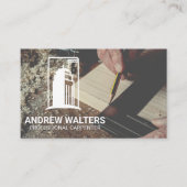 Tischler zur Messung eines Holzschnitts | Bau Visitenkarte (Vorderseite)