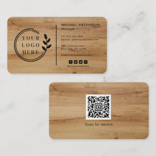 Tischlerei Holz Logo Social Media QR Code Visitenkarte