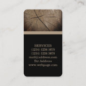 Tischlerholzarbeiten berufliche Abdeckung Visitenkarte (Rückseite)