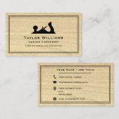 Tischlerin Rustikales Flugzeug aus Holz Visitenkarte (Vorne/Hinten)