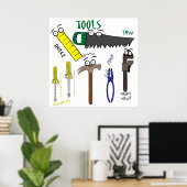 Tischlertools mit Cartoon Eyes Art Poster (Heimbüro)