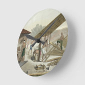 Tischlerwerkstatt in Kupang, Timor, Teller 6 von Runde Wanduhr (Winkel)