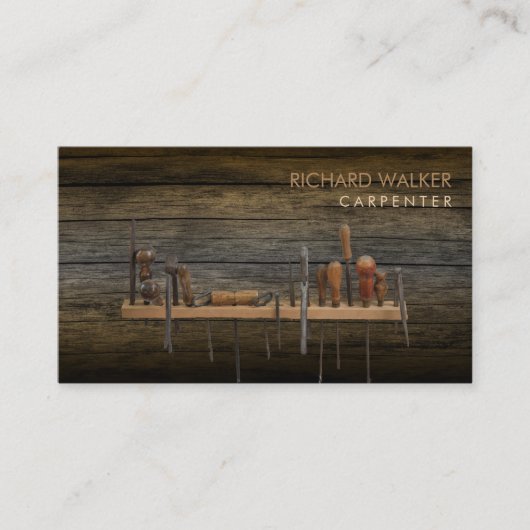 Tischlerwerkzeuge Berufliches Holz Visitenkarte (Vorderseite)