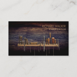 Tischlerwerkzeuge Berufliches rustikales Holz Visitenkarte