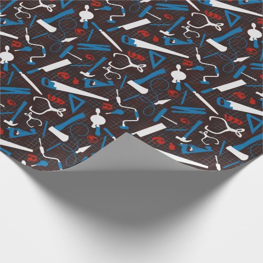 Tischlerwerkzeuge, Holzbearbeitung Geschenkpapier (Ecke)