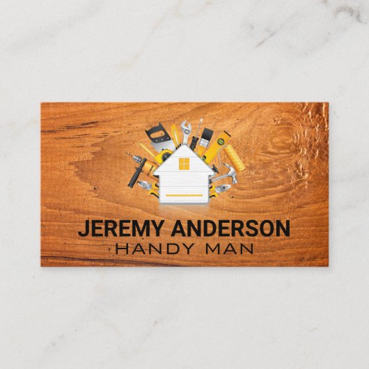 Tischlerwerkzeuge und Zuhause Visitenkarte (Vorderseite)