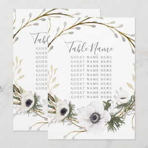 Tischname Sitz-Anemone-Farn-Kranz-Hochzeit Einladung