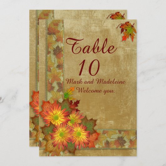 Tischnummer (Vorne/Hinten)