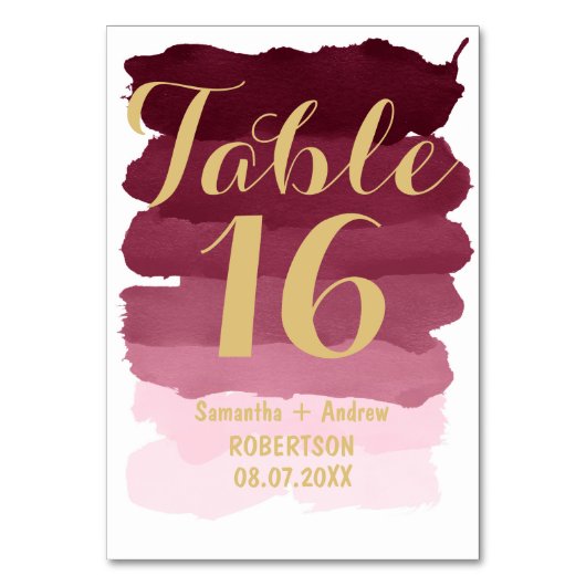 Tischnummer (Rückseite)