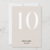 Tischnummer 10 Fett Beige Hochzeit Tischnummer (Vorderseite)