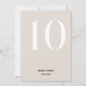 Tischnummer 10 Fett Beige Hochzeit Tischnummer (Rückseite)