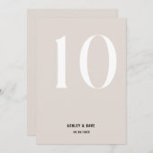 Tischnummer 10 Fett Beige Hochzeit Tischnummer (Vorne/Hinten)