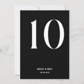 Tischnummer 10 Fett Black Wedding Tischnummer (Vorderseite)