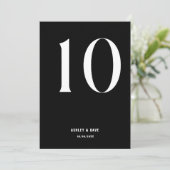 Tischnummer 10 Fett Black Wedding Tischnummer (Stehend Vorderseite)