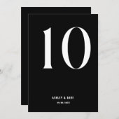 Tischnummer 10 Fett Black Wedding Tischnummer (Vorne/Hinten)