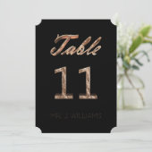 Tischnummer 11 Black Gold Elegant Escort Card (Stehend Vorderseite)