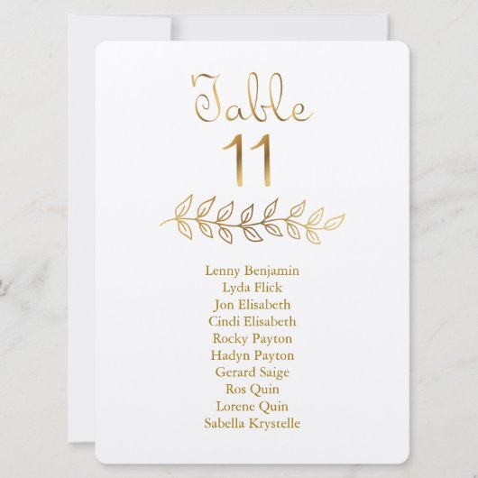 Tischnummer 11: Columned Gold Effect Chart (Vorderseite)