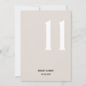 Tischnummer 11 Fett Beige Hochzeit Tischnummer (Rückseite)
