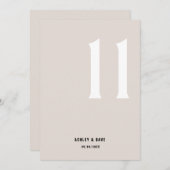 Tischnummer 11 Fett Beige Hochzeit Tischnummer (Vorne/Hinten)