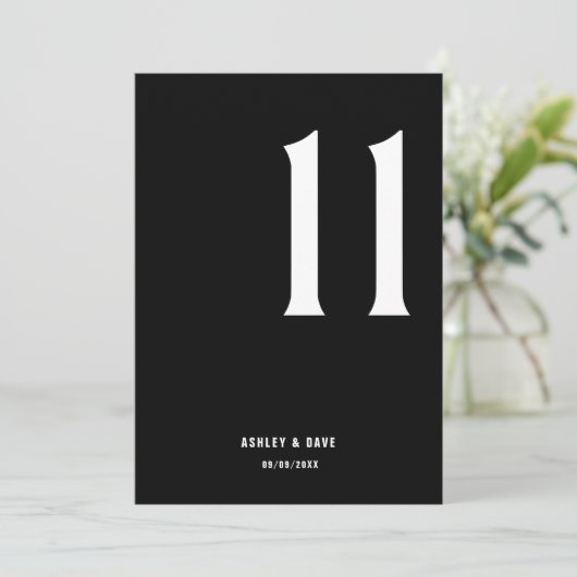 Tischnummer 11 Fett Black Wedding Tischnummer (Stehend Vorderseite)