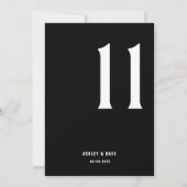 Tischnummer 11 Fett Black Wedding Tischnummer (Rückseite)