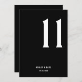 Tischnummer 11 Fett Black Wedding Tischnummer (Vorne/Hinten)