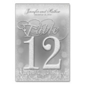 Tischnummer 12 Elegante Silver Imitate Glitzer (Rückseite)