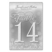 Tischnummer 14 Elegante Silver Imitate Glitzer (Vorderseite)