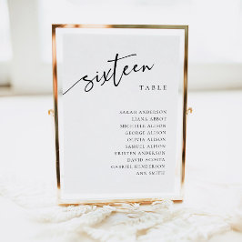 Tischnummer 16 16 Sitzkarten