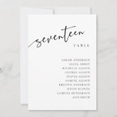 Tischnummer 17 Siebzehn Sitzkarten (Vorderseite)