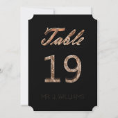 Tischnummer 19 Black Gold Elegant Escort Card (Rückseite)