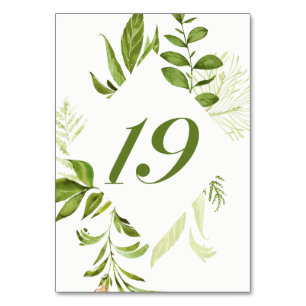 Tischnummer 19: Watercolor Wild Green Foliage